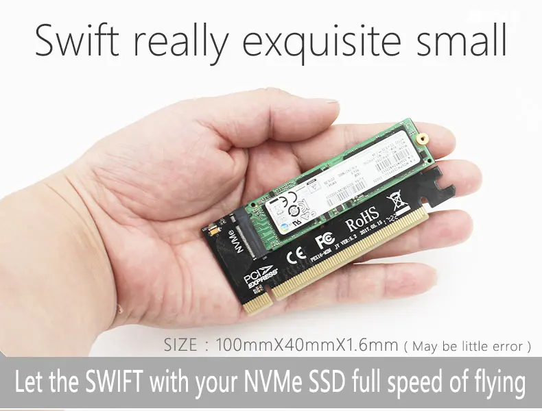 JEYI MX16 M.2 NVMe SSD NGFF к PCIE 3,0X16 адаптер M ключ интерфейсная карта Suppor PCI Express 3,0x4 Размер 2230-2280 m.2 полная скорость