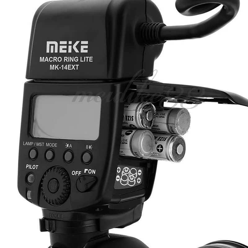 Meike MK-14EXT i-ttl Кольцевая вспышка для макросъемки для Nikon D7100 D7000 D5200 D5100 D5000 D3200 D3100 D90 D300S D600 с светодиодный фокуса