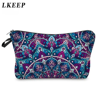 

Floral Printing Makeup Bags With Multicolor Pattern Mandala Cosmetics Pouches For Travel Ladies Pouch Women Cosmetic Bag