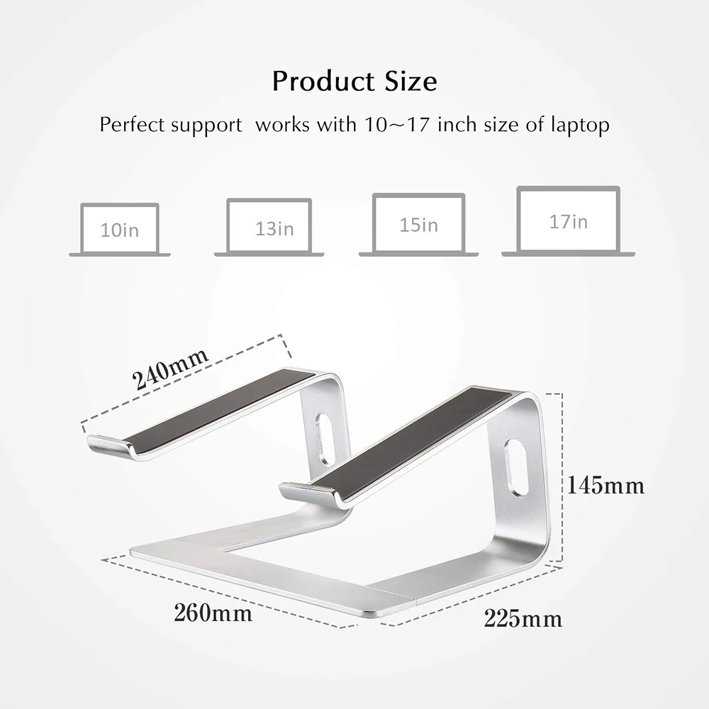 Stands para Macbook de Alumínio Suporte de Titular Laptop Stand Portátil Lapdesk Escritório Lapdesks Notebook Ergonômico Cooling Pad - Imagem 2