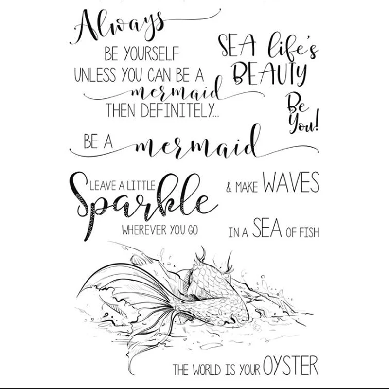 

ZFPARTY Mermaid Transparent Clear Silicone Stamp/Seal for DIY scrapbooking/photo album Decorative card making