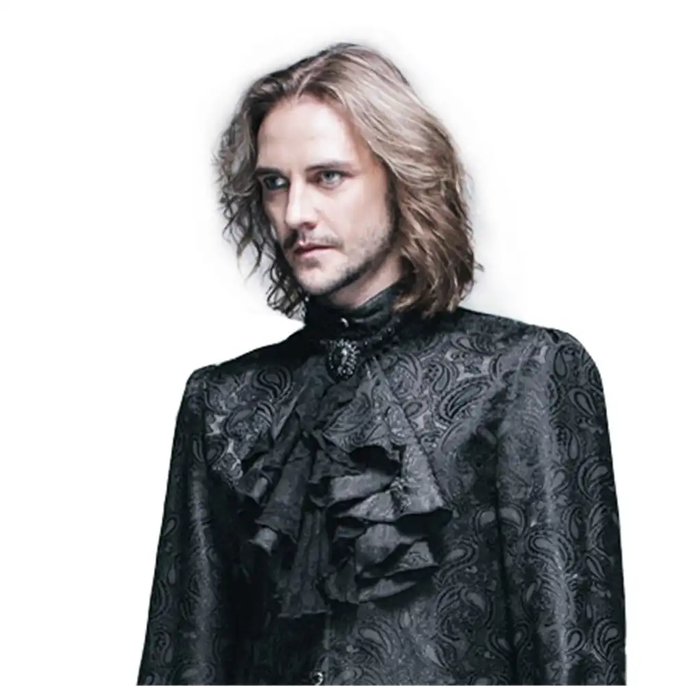 Jabot cravate col volants dentelle gothique dandy baroque bijoux PunkRave Homme
