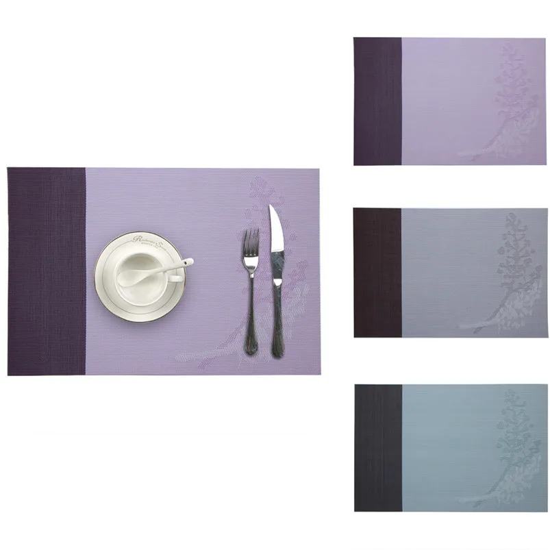 تحديد الموقع مع متوافق Crossweave العزل تحديد الموقع قابل للغسل الجدول الحصير مجموعة PVC الإبداعية تصميم طاولة طعام حصيرة F14