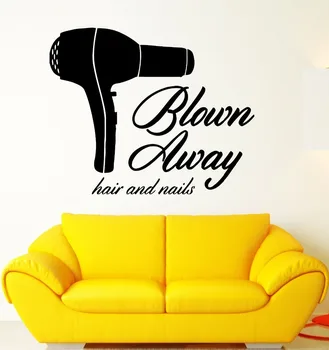 

Wall Sticker Vinyl Decal Stylist Hairdresser Barbershop Hairdryer
