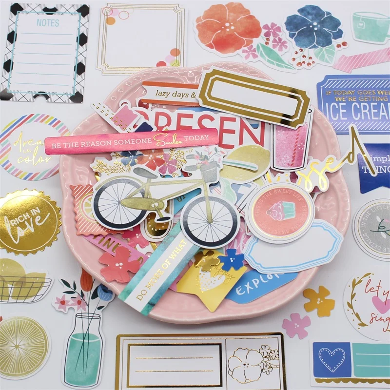 

YPP CRAFT 52pcs Simple Things Paper Stickers for Scrapbooking Happy Planner/ DIY Crafts/ Card Making Decoration
