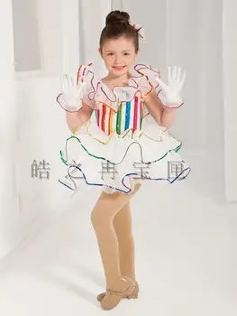 

2018time-limited Real Gymnastics Leotard Ballet Dress For Children Justaucorps Child Dance Costume Ballet Skirt Latin Jazz Wear
