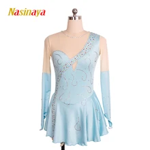 Nasinaya фигурное катание платье Индивидуальные соревнования льда юбки для конькобежцев для девочек женщин детей гимнастика представление красочные