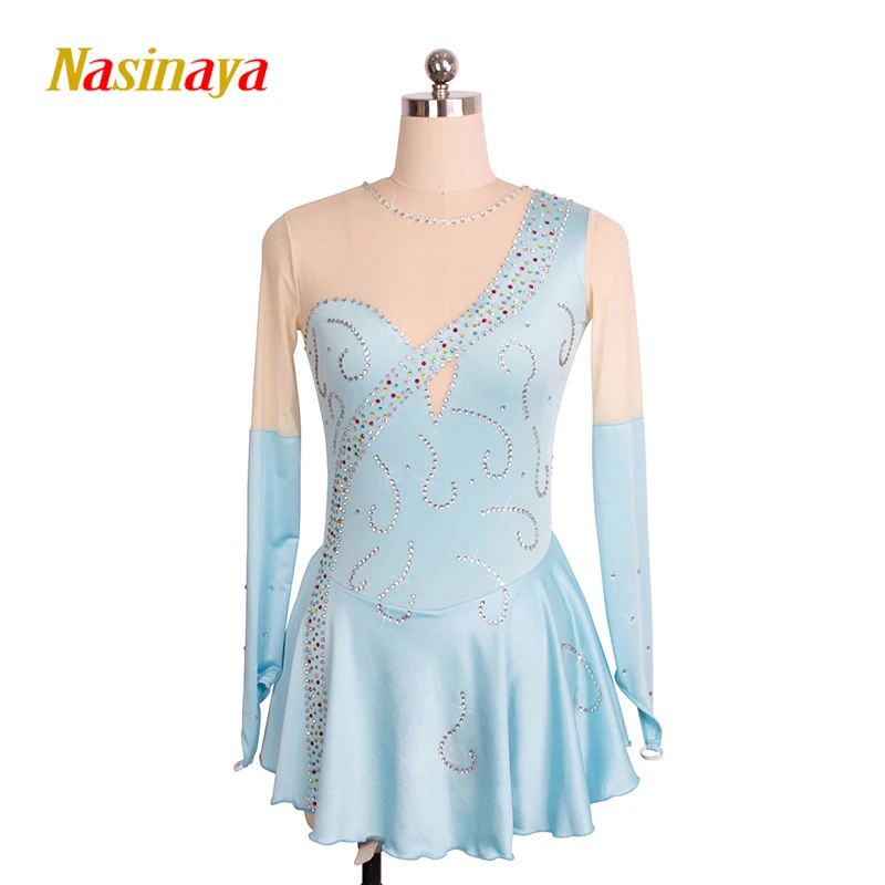 

Nasinaya Figure Skating Dress Customized Competition Ice Skating Skirt for Girl Women Kids Gymnastics Performance Colorful