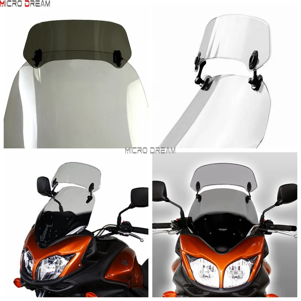 Motorcycle Clip on Windshield Windscreen Extension Spoiler Adjustable