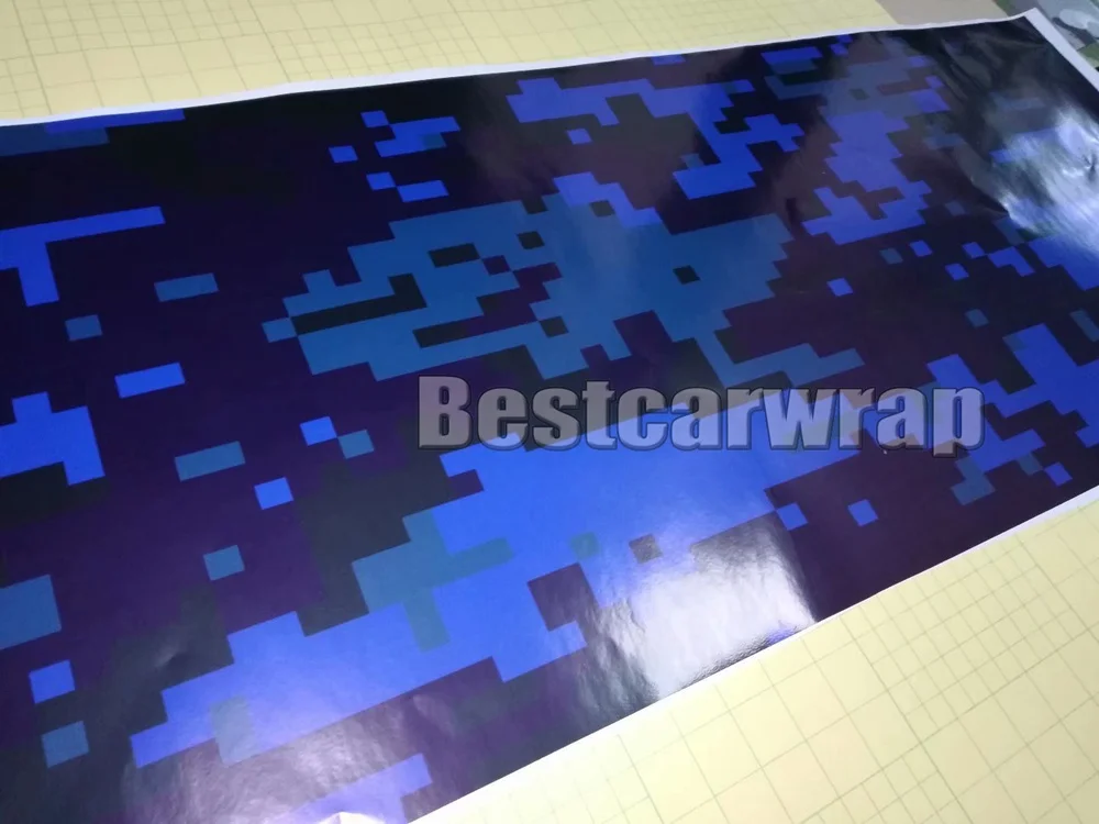digital blue camo vinyl car wrap film car sticker foil (5)