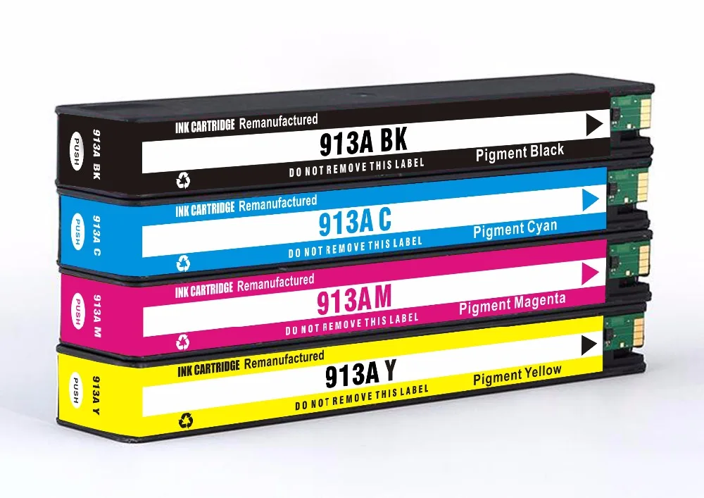 

Compatible Ink Cartridge Replacement for HP 973X 913 HP913A with pagewide pro 377dw 452dn/dw MFP 477dn/dw 552(1B+1C+1M+1Y) 4pack