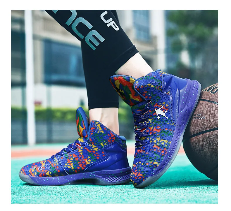 Couple Outdoor Basketball Shoes Men Women Shockproof Sneakers Unisex Wear Resistant Basketball Sneakers Breathable Sports Shoes