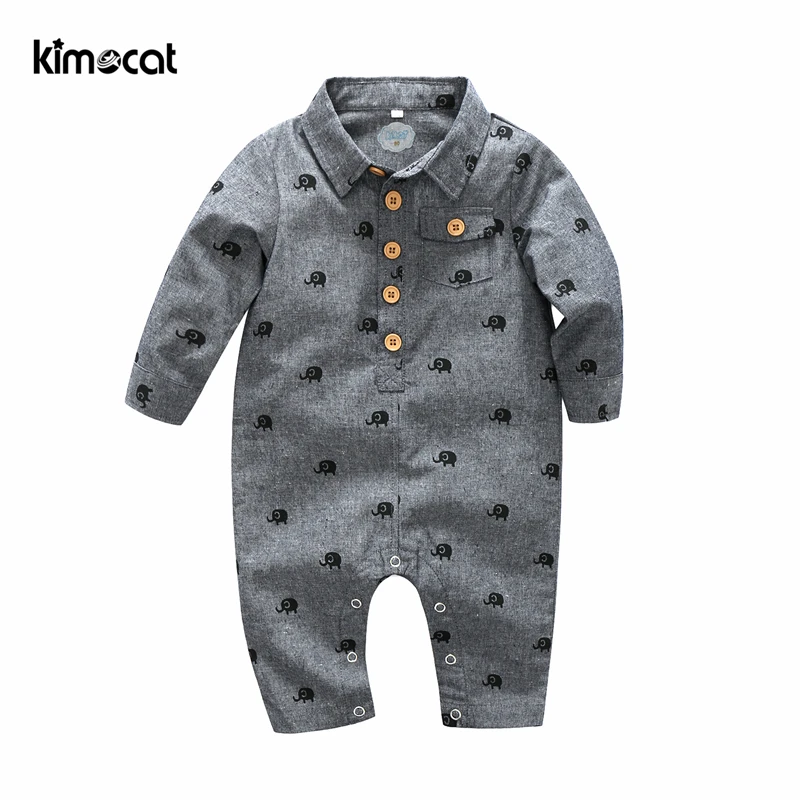 

Kimocat Baby Boy Clothes Spring Autumn Boys Handsome Clothing Rompers Childrens Long Sleeve Newborn Kids Jumpsuits Cotton