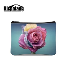 Dispalang Лидер продаж красная роза 3D печать маленькие свежие девушки кошельки для монет женский кошелек для монет и карт молния сумка Цветочные кошельки с узором