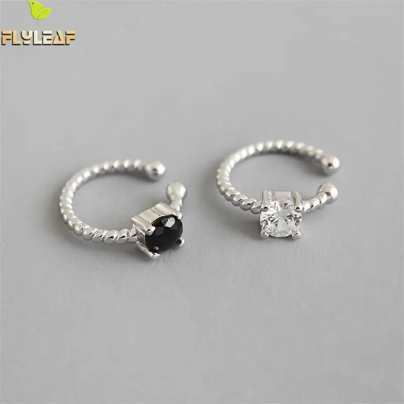 

Flyleaf Vintage Cubic Zirconia Earings Fashion Jewelry Fine Real 925 Sterling Silver Clip On Earrings For Women Earless Hole