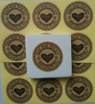 

Thank You love self-adhesive stickers kraft label sticker DIY Hand Made Gift /Cake /Candy paper tag 3cm 1000pcs Free shipping