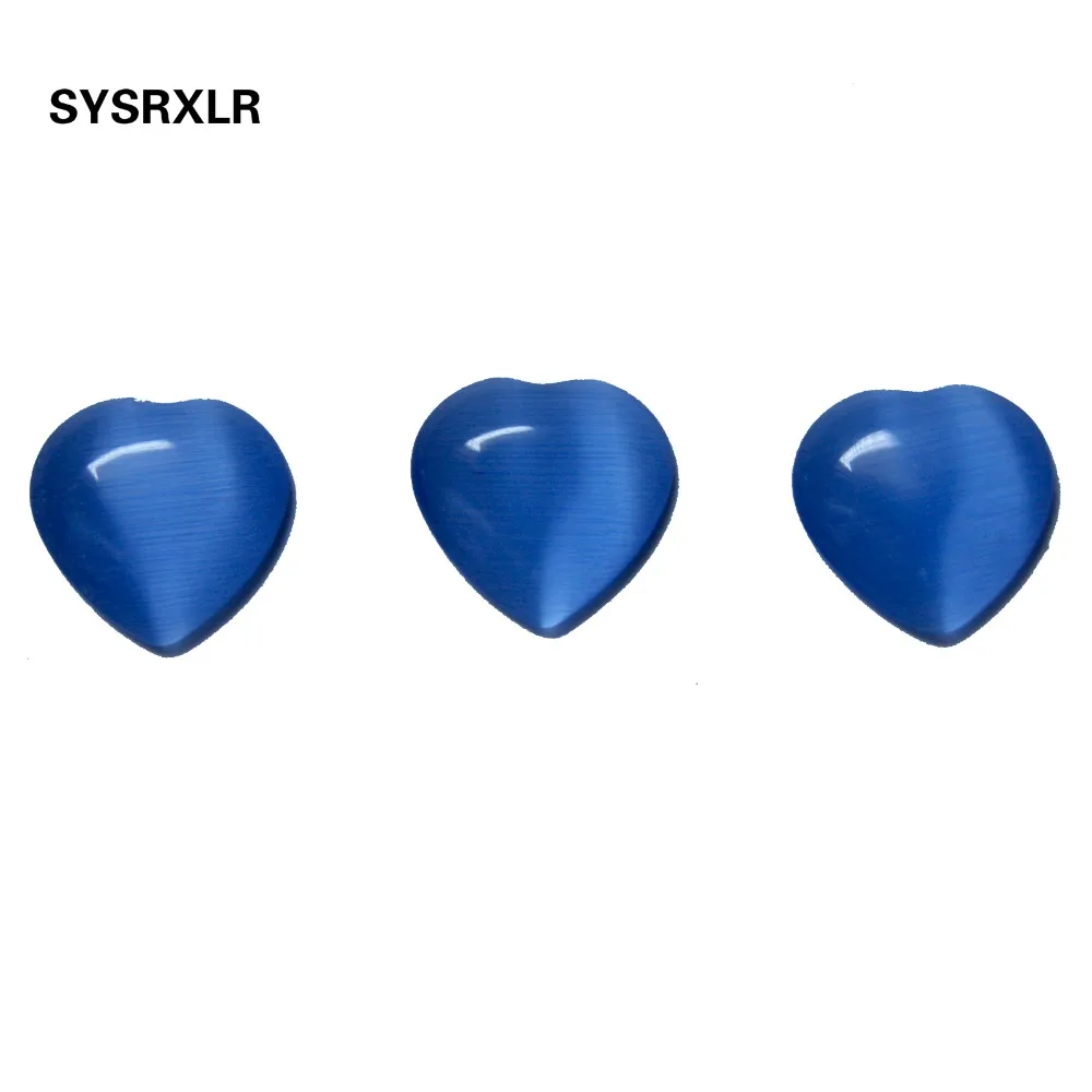 Бусины в форме сердца с голубым опалом 12 мм 20 шт.|cat eye beads|beads for jewelry makingeye bead |