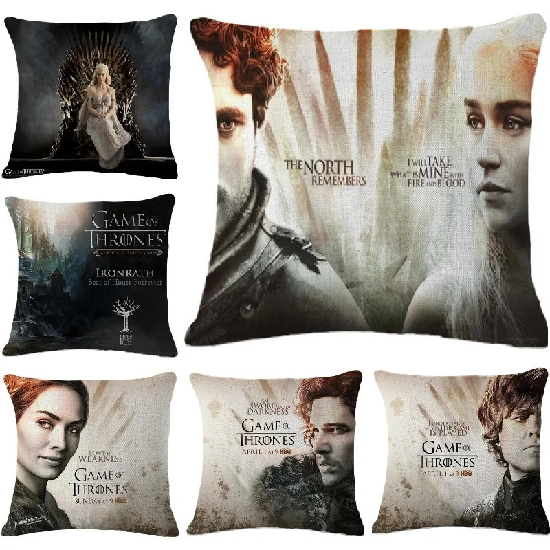 

Game of Thrones Cushion Cover Linen Cotton Throw Pillows Cover Car Sofa Cover Decorative Pillowcase decorativos cojines coussin