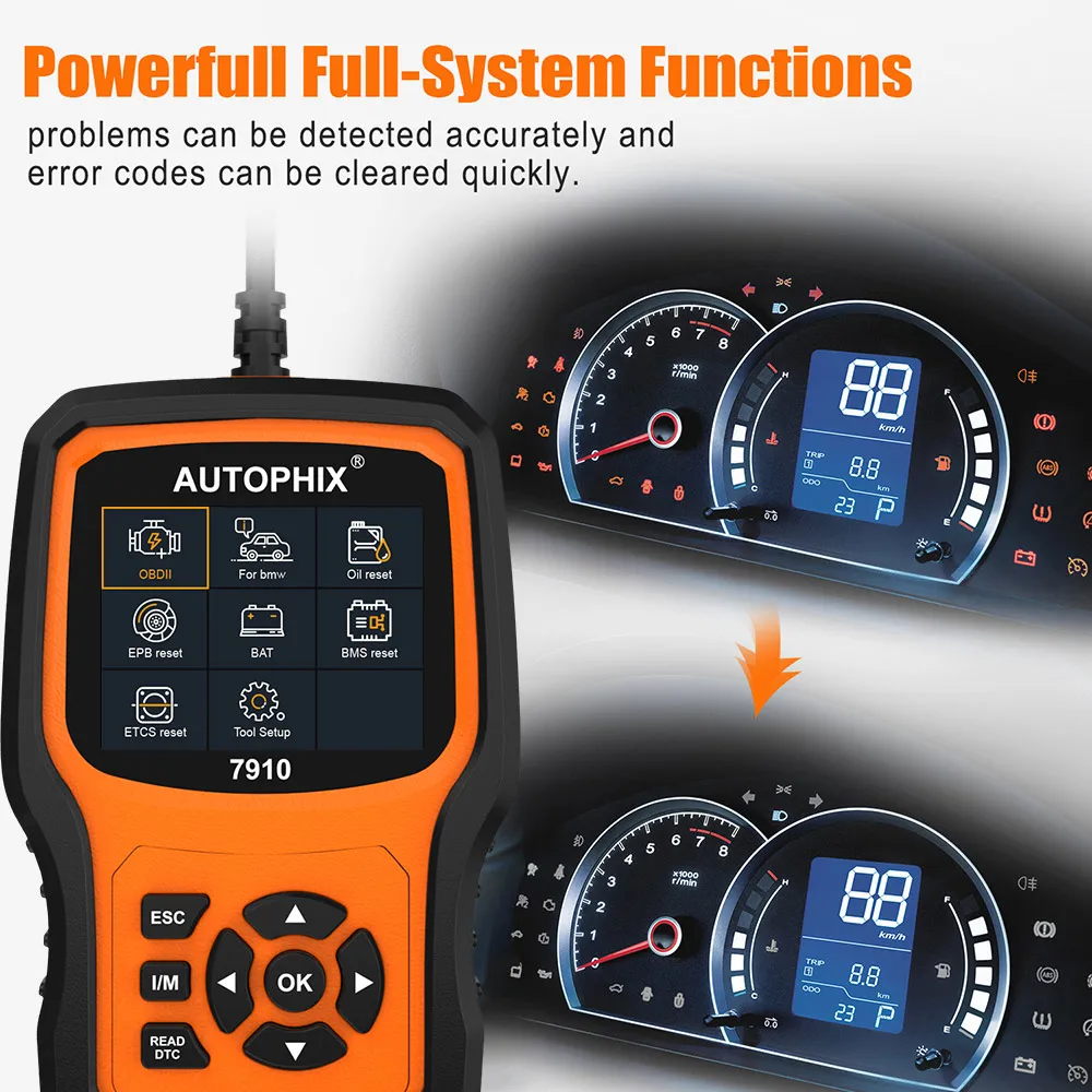 Autophix 7910 Профессиональный OBD2 Автомобильный сканер для E46 E90 E60 E39 DPF TPMS SAS сброс масла полная система OBDII диагностический инструмент