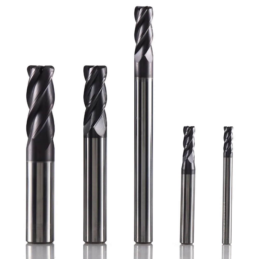 GM-4R tungsten steel 4 flute radius angle coated end mill cnc milling ...