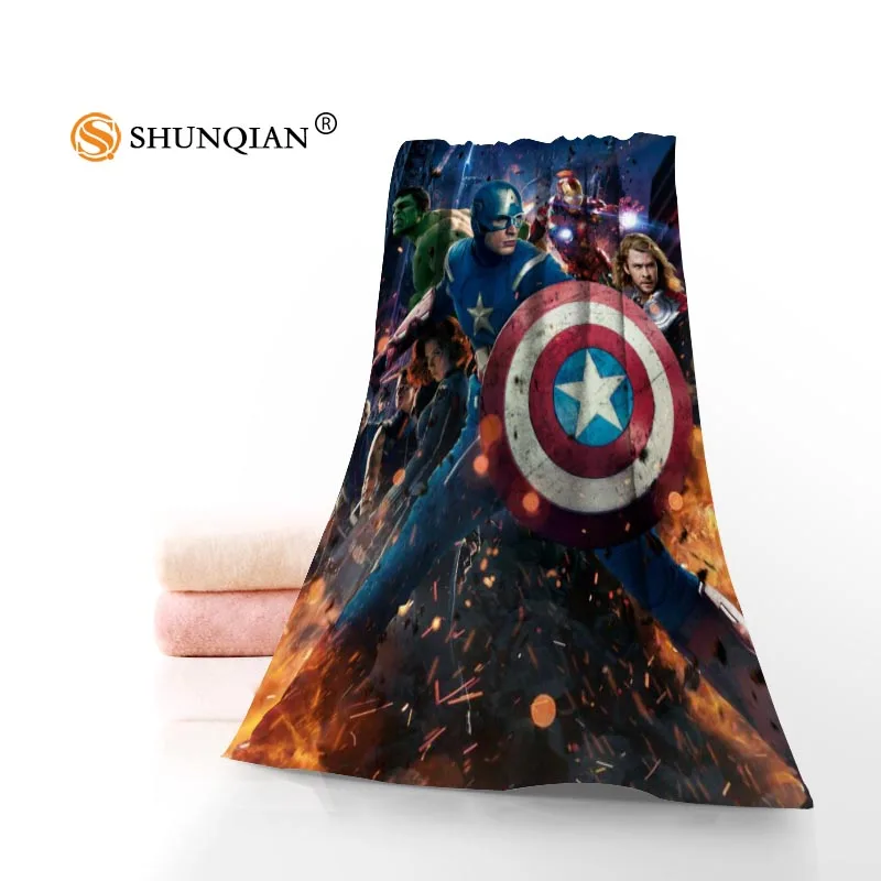 Высокое качество, полотенце для лица Капитан Америка/банное полотенце на заказ, супер абсорбирующее полотенце из микрофибры s 35x75 см, 70x140 см