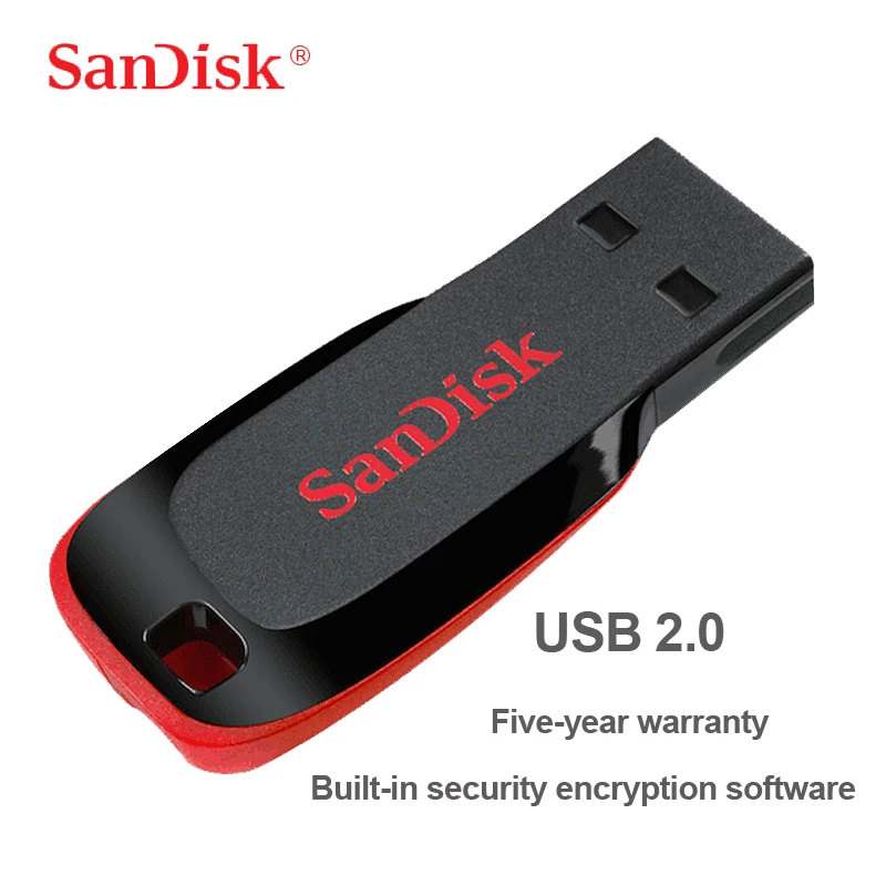 SanDisk USB 2,0 Мини-флеш-накопители 64 ГБ 32 ГБ 16 ГБ флеш-накопитель U диск USB ключ Флешка для ПК