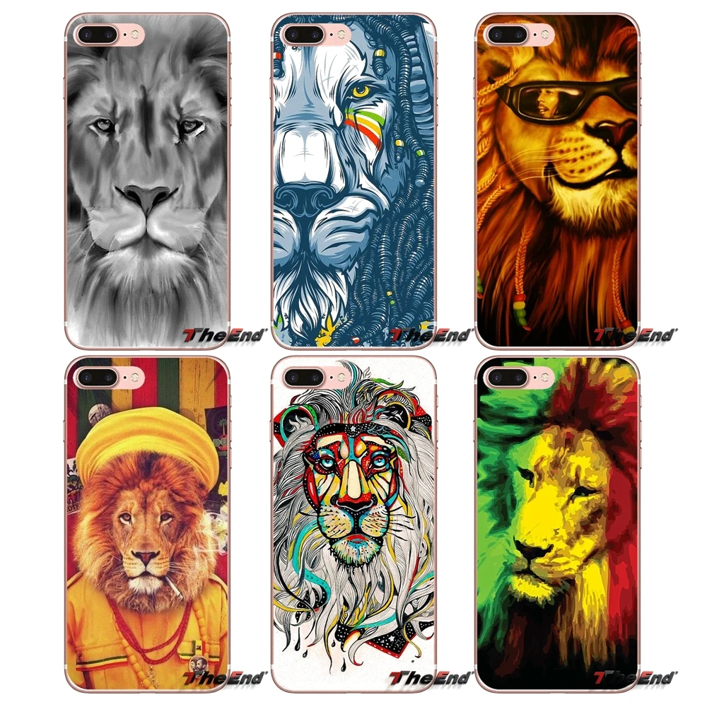 

For iPhone X 4 4S 5 5S 5C SE 6 6S 7 8 Plus Samsung Galaxy J1 J3 J5 J7 A3 A5 2016 2017 rasta lion reggae bob marley Soft TPU Case