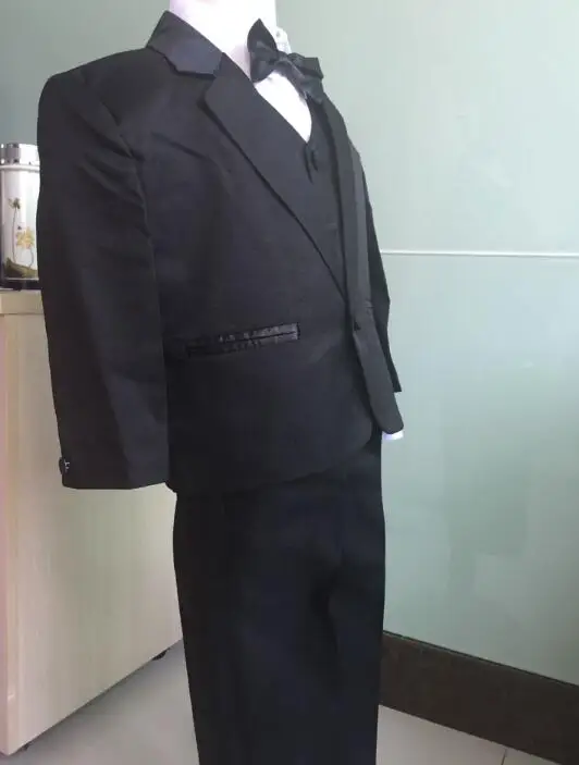 Kids/Children Black Formal Boys Wedding/Tuxedo Suits Boy Blazer Suit Mariages/Perform Dress Costume Infants Blazer 5 pcs/set