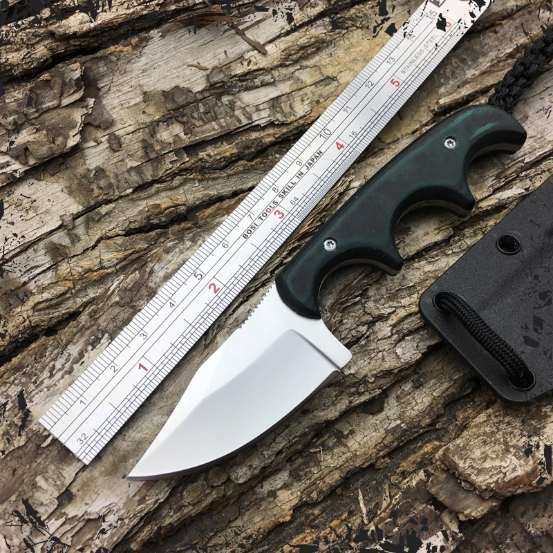 

BIGONG EDC Tactical Neck Knife With 9Cr18Mo Full Tang Karambit Knife Outdoor Fixed Blade Knives Custom Survival Camping Tools