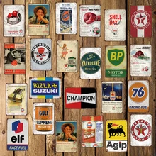 [WellCraft] Галф Тексако EIF BP двигатель масло металлический знак настенные плакаты искусство винтажная живопись индивидуальный Декор LT-1736