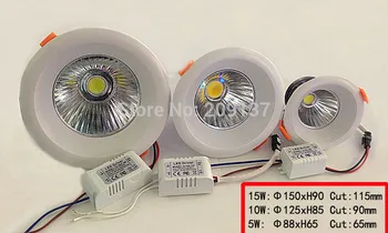 

4pcs/lot COB LED Downlight 5w 10w 15W Recessed Spot Led Panel Light Ceiling For Home Decor Lamp Luminaria For Bedroom Kitchen