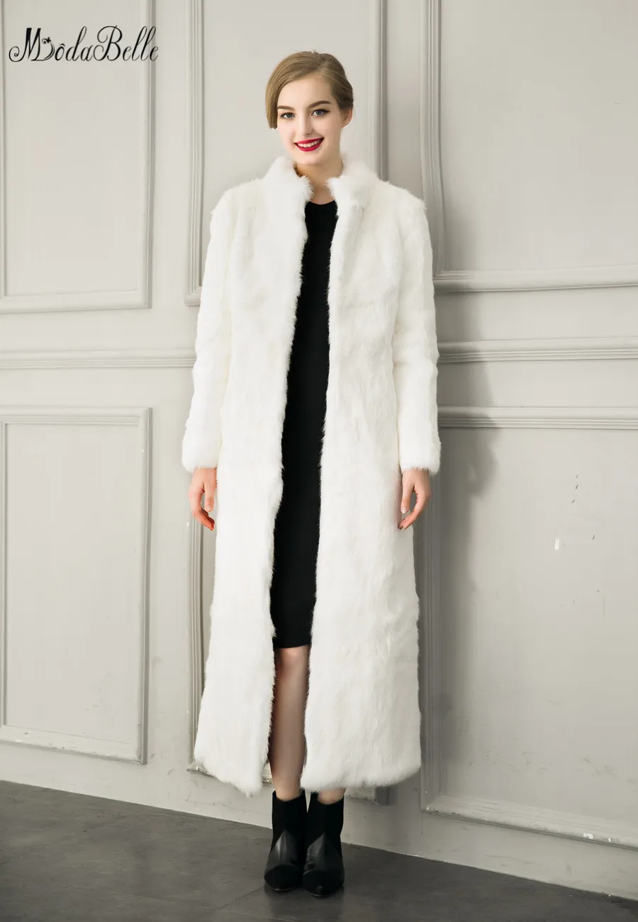 Modabelle длинная белая меховая шаль черное Болеро Fourrure Mariage накидка платье элегантное вечернее болеро с длинным рукавом Fourrure - Цвет: Белый