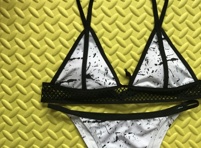 2018 new bikinis new swimsuit solid bikini set print swimwear