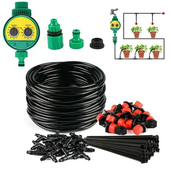 

Garden Watering Kit Automatic Timer Watering Irrigation System Kit Garden Hose for Plants