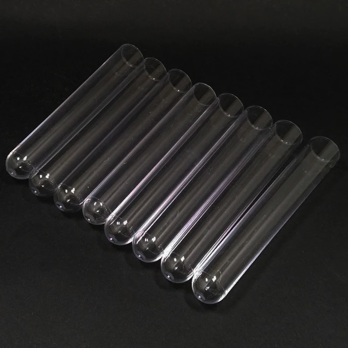 50pcs 12*100mm Clear Plastic Test Tubes Hard polyethyle tube for Lab