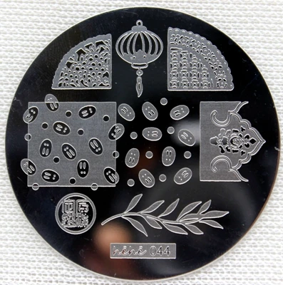 

#044 Round Nail Art Stamp Stamping Plates Template Leaf Flower Lantern Chinese Nail Art Stamp Template Image Plate hehe044