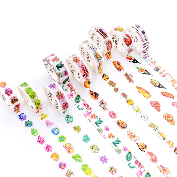 

(1pcs/sell)15mm X 7m Cute Lotkawaii Flower Food Animals Decorative Washi Tape DIY Scrapbooking Masking Tape School Office Supply