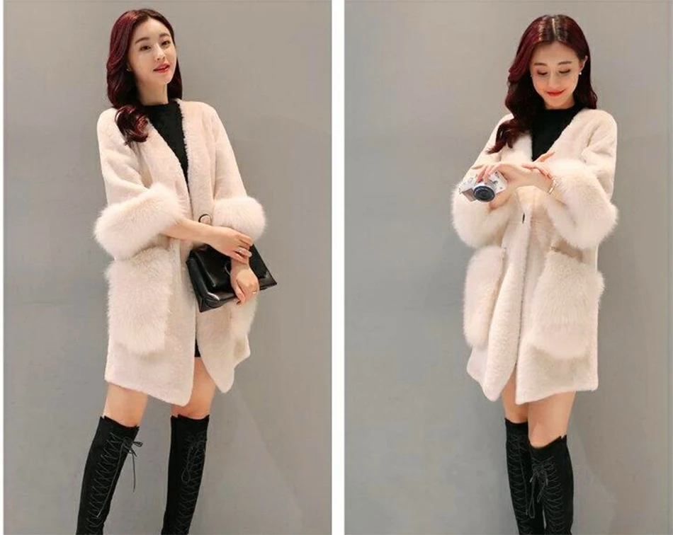 Пальто из искусственного меха, пушистая куртка, корейский стиль, Kawaii Abrigos Mujer Invierno,, розовое меховое легкое пальто, Mujer Elegante, плюшевое меховое пальто