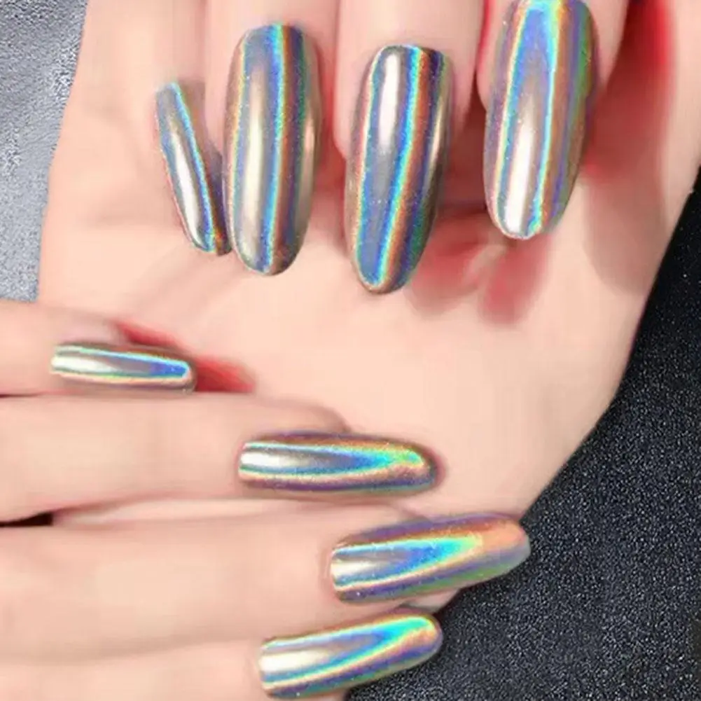 Nail Polish Mirror Powder Rainbow Colorful Mirror Powder Pink Color Nail Polish Mirror Flour