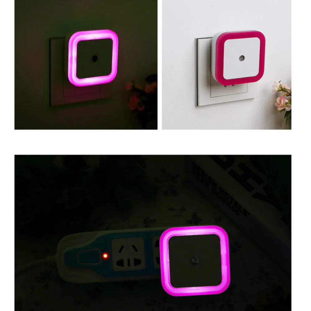 Управление световым датчиком ночник Туалет Свет Мини ЕС США Plug Новинка квадратный спальня лампа красочные огни для ребенка подарок для детей