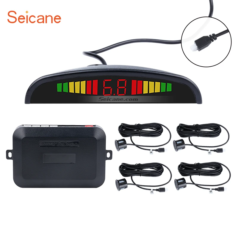 Seicane Car Parking Sensor with 4 Sensors Parktronic Radar System Auto Alert LED Display Kit Fitting Rearview Camera | Автомобили и