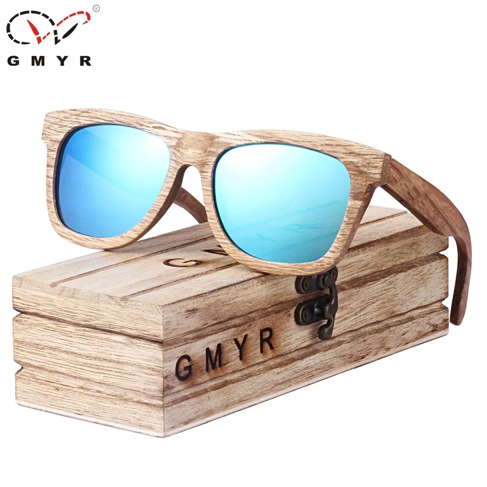 Luxury madeira Wooden Sunglasses Polarized Red Lenses Sunglasses Bamboo