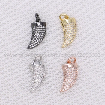 

Micro pave Cubic Zircon Corn Charm pendant Handcrafted Tiny jewelry Accessories 12piece Mix colors druzy Gems jewelry 1601