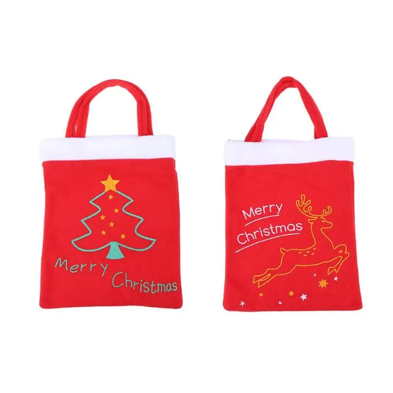 

Christmas Pattern Gift Bag Red Christmas Atmosphere Candy Bags for Kids Children Storage Pouch Xma Tree Decor Party Supplies