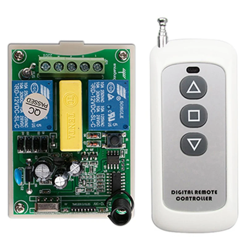 

AC220V 433mhz RF Wireless Remote Control switch Receiver+Transmitter tubular motor garage door projection screen shutters/blinds