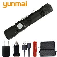 

Z20 yunai 1509 Micro USB Rechargeable LED flashlight torch 4000 lumens XML T6 Led Zoomable Charging Aluminum alloy Lantern