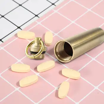 

Waterproof Aluminum Pill Box Case Bottle Cache Drug Outdoor Pocket Pill Holder Container Keychain Medicine Box Health Care