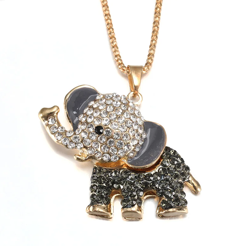 

MODKISR Gold Color elephant Pendant Necklace Jewelry for Women Color Crystal Zircon Necklace for Women necklaces & pendants