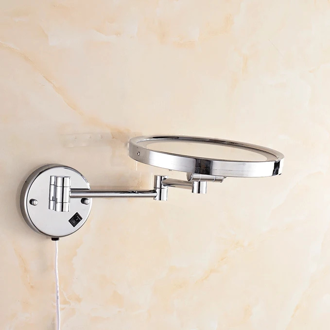 OWOFAN حمام مرايا 10 في النحاس 1 الجانب جدار ديكور مصابيح LED مستديرة التجميل مرآة تجميل مع لمبة ليد الإضاءة مرآة الحمام التبعي 2098