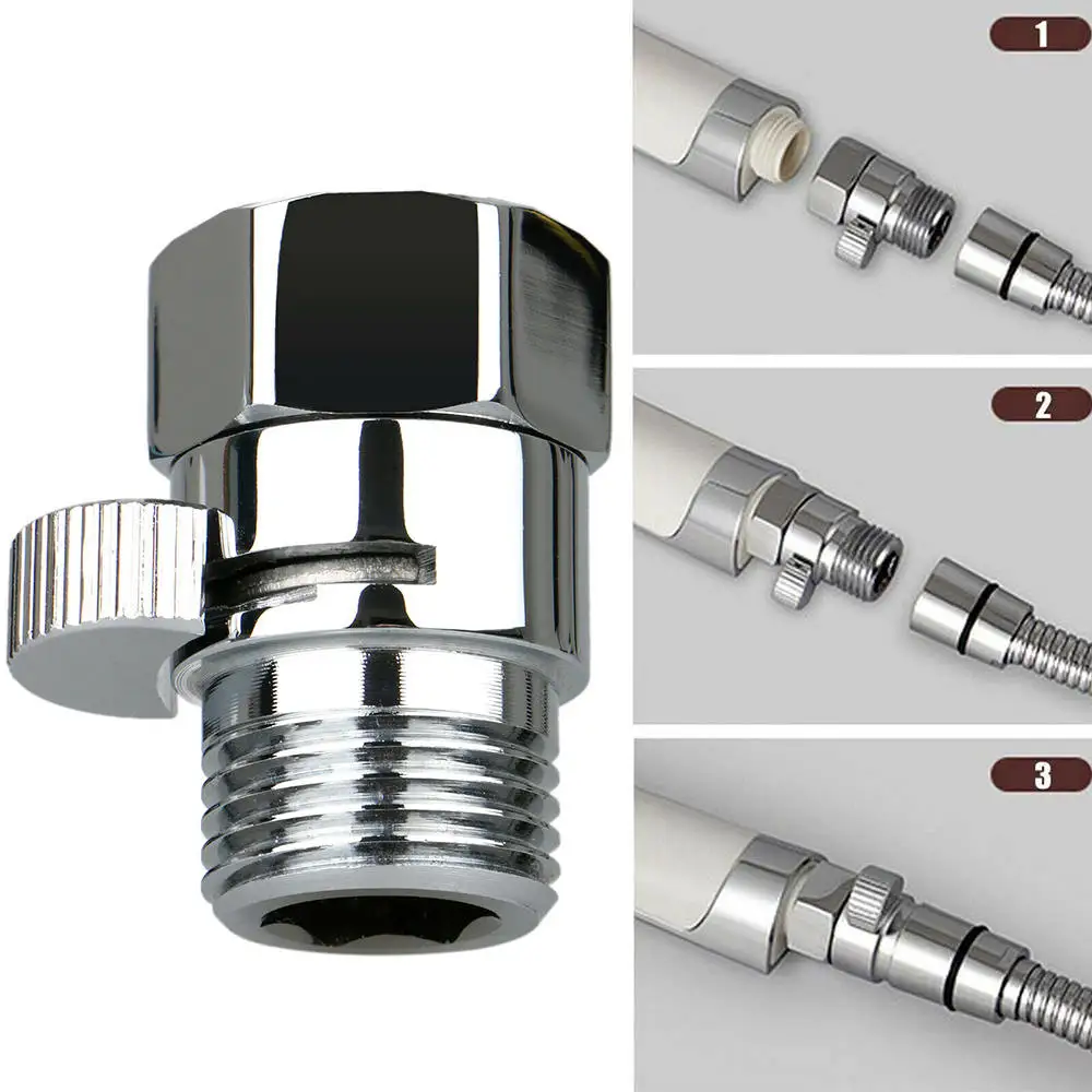 

Full Brass Sliver G1/2" Flow Quick Control Shut-OFF Valve Shower Head Hand Water Saver High Quality